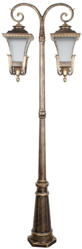 FERON Светильник НТУ-2х60w столб-2.03м Е27 IP44 черное золото (PL4028) (11410)
