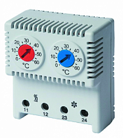 DKC Термостат сдвоенный диапазон температур для NC контакта: 10-50 гр. для NO: 20-80 гр. (R5THRV13)