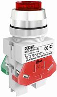 DEKRAFT Выключатель кнопочный ВK-30 ABLFP диам. 30мм красный LED 220В (25048DEK)