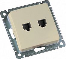 HEGEL MASTER Розетка компьютеная и телефонная скрытой установки, в рамку, слоновая кость (РСКТ-440-01)