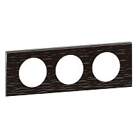 LEGRAND Рамка, трехпостовая, Corian, черный рифленый (069023 )