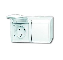 ABB Розетка двойная горизонтальная 2Р+Е IP44 для откры (2084-0-0711)