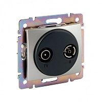 LEGRAND VALENA Розетка TV-FM проходная в рамку алюминий (770132 )