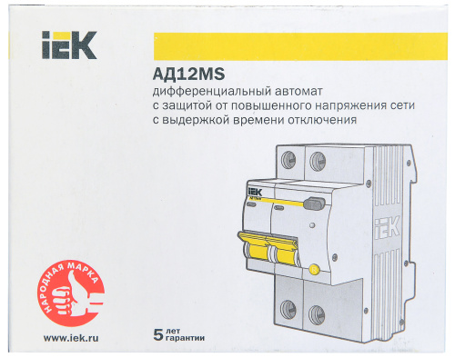 IEK Выключатель автоматический дифференциальный АД12MS 2Р 25А 100мА (MAD123-2-025-C-100) фото 3