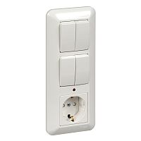 SCHNEIDER ELECTRIC ПРИМА Блок 2 клавиши/2 клавиши/розетка с заземлением скрытый (BK2VR-006B-B)