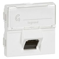 LEGRAND Mosaic Розетка RJ45 UTP 6a 2 модуль 45 градусов белая (076509 )