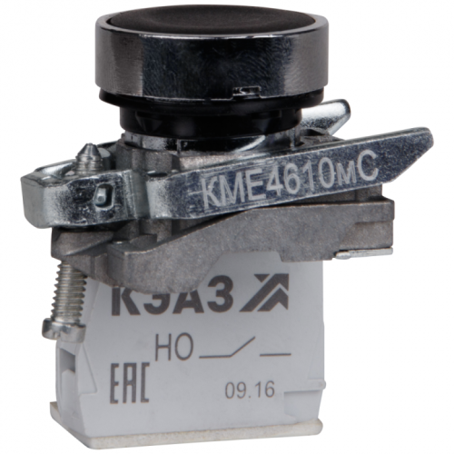KEAZ Кнопка КМЕ4610мС-черный-1но+0нз-цилиндр-IP65-КЭАЗ (248263)
