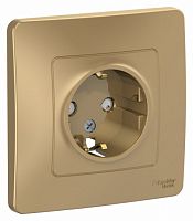 SCHNEIDER ELECTRIC BLANCA скрытой установки розетка с заземлением со шторками, 16А, 250В, титан (BLNRS001114)