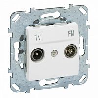 SCHNEIDER ELECTRIC UNICA Розетка телевизионная TV/FM проходная в рамку белая (MGU5.453.18ZD)