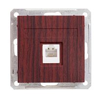 SCHNEIDER ELECTRIC W59 Розетка телефонная скрытая в рамку мореный дуб (RSI-152T-9-86)
