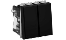 DKC 'Выключатель двухполюсный модульный, ''Avanti'', ''Черный матовый'', 2 модуля' (4412221)