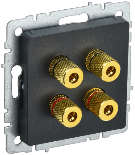 IEK BRITE Аудиорозетка 4-местная РА10-БрЧ черный (BR-S40-K02) IEK BRITE Аудиорозетка 4-местная РА10-БрЧ черный (BR-S40-K02)