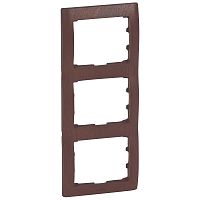 LEGRAND Galea Life Рамка 3 поста вертикальная Mahogany (771987 )