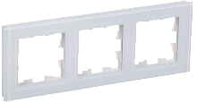 BRITE Рамка 3 -местная РУ-3-2-БрБ стекло белый IEK (BR-M32-G-K01)