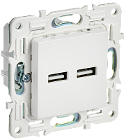 IEK SKANDY Розетка USB A+A 3,1А SK-R15W арктический белый  (SK-U21-D31-K01)