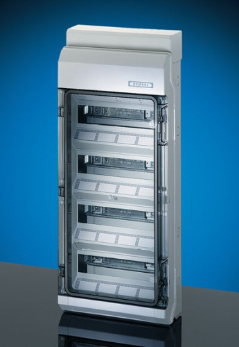 HENSEL Щит распределительный навесной ЩРн-П-48 IP65 пластиковый с клеммой PE-N эластичные мембраны прозрачная дверь 48 модулей (KV 9448)