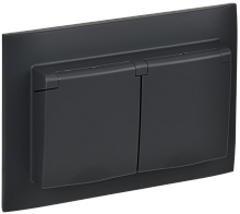 IEK SKANDY Розетка 2-местная и крышкой 16А в сборе IP44 SK-R12G графит  (SK-R26-16-44-K53-F)