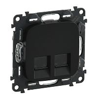 LEGRAND Valena ALLURE Информационная розетка двойная RJ45 Кат 6 UTP С лицевой панелью Антрацит (753953 )