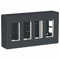 SCHNEIDER ELECTRIC UNICA SYSTEM+ БЛОК открытой установки 4х2 АНТРАЦИТ (NU124454)