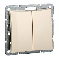 SCHNEIDER ELECTRIC ДУЭТ Выключатель двухклавишный с подсветкой в рамку бежевый (WDE000253)