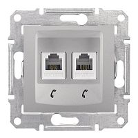 SCHNEIDER ELECTRIC Sedna Розетка телефонная двойная RJ11 в рамку алюминий (SDN4201160)