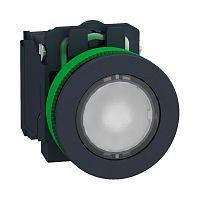SCHNEIDER ELECTRIC Кнопка 22мм, 230-240В, белая, с подсветкой, заподлицо, пластик (XB5FW31M5)