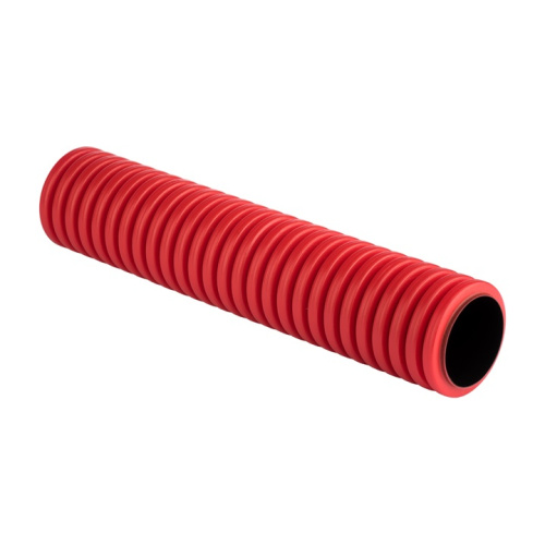 EKF Труба гофрированная двустенная жесткая ПНД d75 6м (36м/уп.) красная,  (tr2st-75-6m)