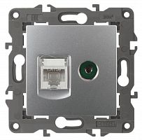 ЭРА Розетка RJ45+TV,  Elegance, алюминий, 14-3110-03 (Б0034316)