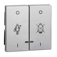 SCHNEIDER ELECTRIC Клавиша 2шт перечеркнутый звонок/горничная световая индикация алюминий (MTN3429-0460)