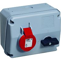 ABB Розетка стандартный с выключателем и блокировкой 32A 3P+E IP44  (332 MHS6)  (2CMA167677R1000)