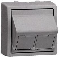 SIMON Адаптер на 1 RJ45(12) 75528-, 75540-, 75541-, 75544-39, наклон., S73L, алюминий (73085-63)