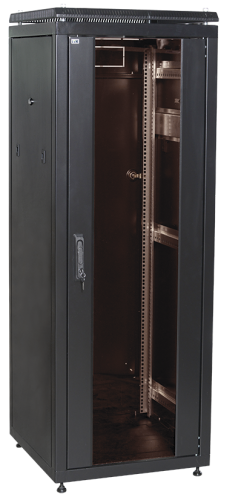 Шкаф сетевой 19дюйм ITK LINEA N 47U 600х800 мм стеклянная передняя дверь, задняя металлическая черн