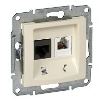 SCHNEIDER ELECTRIC Sedna Розетка телефонная+компьютерная бежевая (SDN5200147)