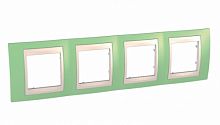 SCHNEIDER ELECTRIC UNICA-Хамелеон Рамка 4 поста зеленое яблоко/бежевый (MGU6.008.563)