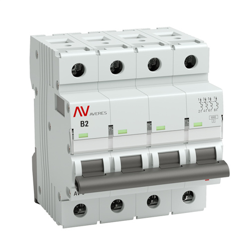 EKF Выключатель автоматический AV-10 4P 2A  (B) 10кА AVERES (mcb10-4-02B-av)