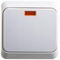 SCHNEIDER ELECTRIC ЭТЮД Выключатель одноклавишный наружный с индикацией белый (KA10-002B)