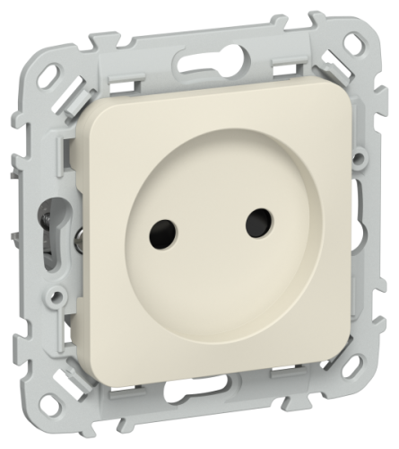 FLITE Розетка без заземления с защитными шторками безвинтовое крепление 10А л сливочный (FI-R13-10-1-K86)