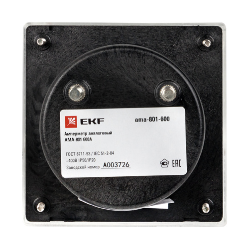 EKF Амперметр AM-A801 аналоговый на панель 80х80  (круглый вырез) 600А трансформаторное подключение (ama-801-600) фото 3