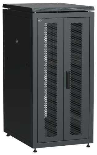 IEK Шкаф напольный сетевой 19' LINEA N 24U 600х800мм передняя распашная перфорированная дверь задняя перфорированная черный (LN05-24U68-2PP)