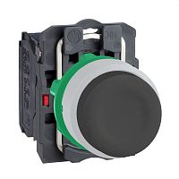 SCHNEIDER ELECTRIC Кнопка 22мм, черная, с возвратом, защита, заподлицо, 1НЗ, пластик C1 (XB5AP21C1)