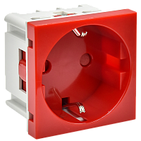IEK PRIMER РКС-20-32-П-К Розетка с заземляющим        контактом защитной шторкой и винтовым зажимом (2  модуля) красная  (PR-KK40D-RSZH-2-2-K04)