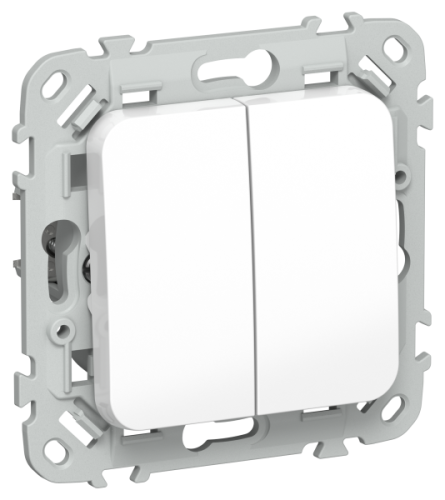 FLITE Выключатель 2-клавишный проходной 10А  белый (FI-V22-0-10-1-K01)