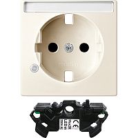 SCHNEIDER ELECTRIC Центральная плата с полем для надписи с индикатором для розеток Schuko бежевый (MTN2333-0344)