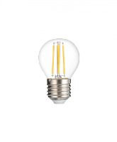 JAZZWAY Лампа сетодиодная декоративная LED 6w E27 4000K шар прозрачный филамент 230/50  (5021068)