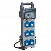 LEGRAND P17 Щиток для разъемов CEE 6 розеток 16А 2К+3 немецкий стандарт 230В IP54 АВДТ 2P 30мА (058944 )