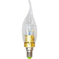 FERON Лампа светодиодная LED 3.5вт Е14 теплая (свеча на ветру) хром (LB-71 6LED) (25257)