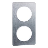 SCHNEIDER ELECTRIC ODACE Рамка 2 поста полированный алюминий (S52P804J)