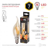 ЭРА Лампа светодиодная филаментная F-LED BXS-7W-827-E14 gold  (филамент, свеча на ветру золот., 7Вт, теп (Б0027965) ЭРА Лампа светодиодная филаментная F-LED BXS-7W-827-E14 gold  (филамент, свеча на ветру золот., 7Вт, теп (Б0027965)