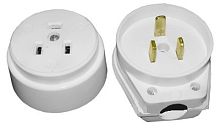 Разъем РШ/ВШ-32 белый/бежевый 32А 220В для электроплит (1234567816)