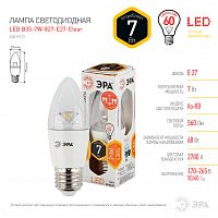 ЭРА Лампа светодиодная LED B35-7W-827-E27-Clear   (диод,свеча,7Вт,тепл,E27)  (6/60/2640)  (Б0019747) ЭРА Лампа светодиодная LED B35-7W-827-E27-Clear   (диод,свеча,7Вт,тепл,E27)  (6/60/2640)  (Б0019747)